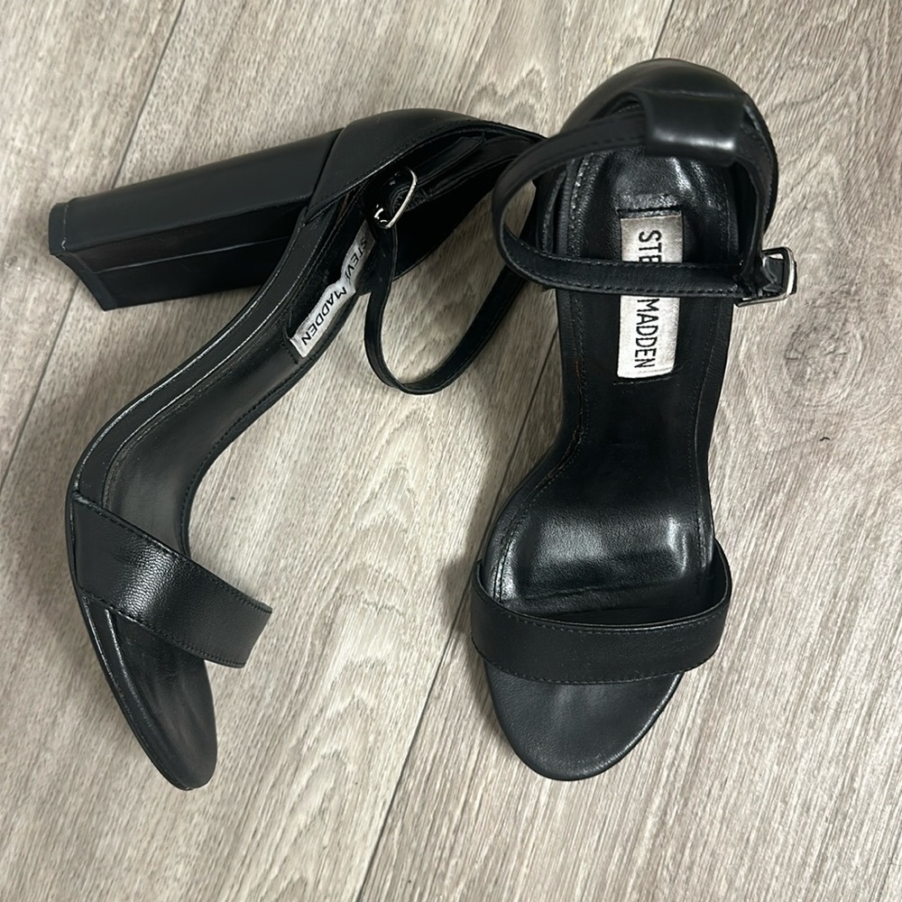 Black Steve Madden Chunky Heels